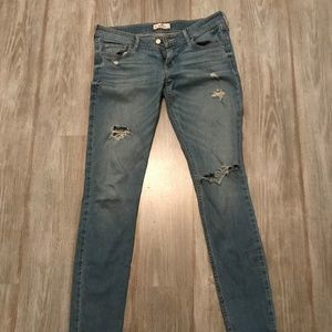 Hollister Jeans, Light Wash, Distressed Denim